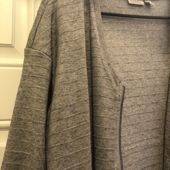 LOGO Lori Goldstein raised stripe zip cardigan - Picture 4 of 7